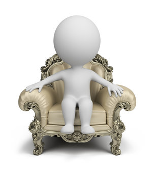 3d small people - luxurious armchair