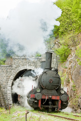 Fototapeta premium steam locomotive (126.014), Resavica, Serbia