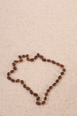 Map of Brazil made out of coffee beans