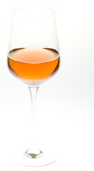 wineglass with rosé wine