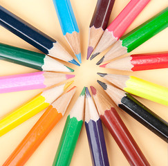 Fototapeta premium colour pencils in circle