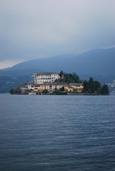 Orta St. Giulio island on Orta lake, Piedmont, Italy