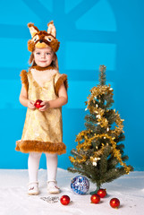 Little girl in Fox (Squirrel) suit