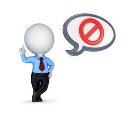 3d small person and AT symbol.