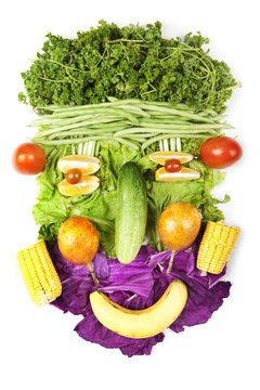 Naklejki Face made of fruits and vegetables