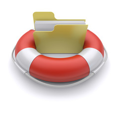 File folder in lifebuoy