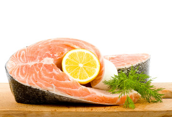 Piece of a salmon with lemon