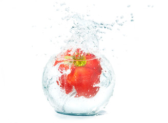 pepper in water and splashes
