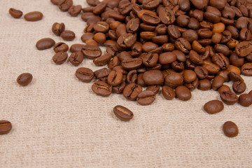 coffee beans on the canvas