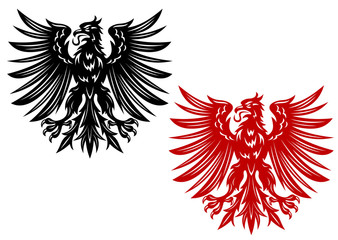 Obraz premium Red and black heraldry eagles