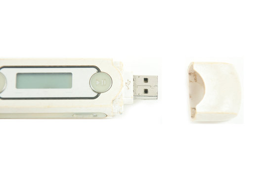 Usb mp3 player isolated on white