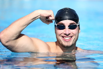 Sport swimmer winning
