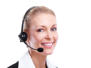 Call center secretary woman.