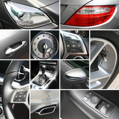 Luxury car details collage