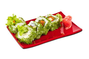 japan vegetarian roll with dill and vegetables