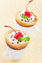 Crepes with cream