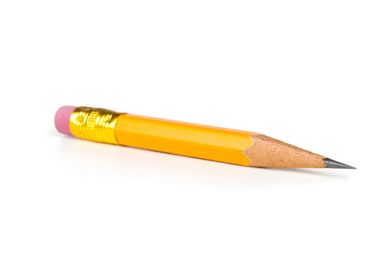 Close-up image of pencil isolated on white background