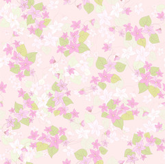 Obraz na płótnie Canvas Seamless pink floral background