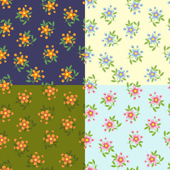 Set of  floral  background