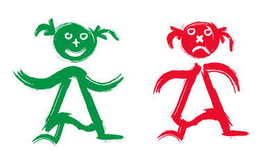 enfant triste et gaie