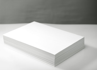 Stack of white printer and copier paper