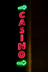 Shining neon sign  of casino