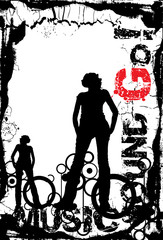 Fototapeta na wymiar Music Grunge Background Illustration
