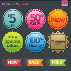 Set of vector sale labels