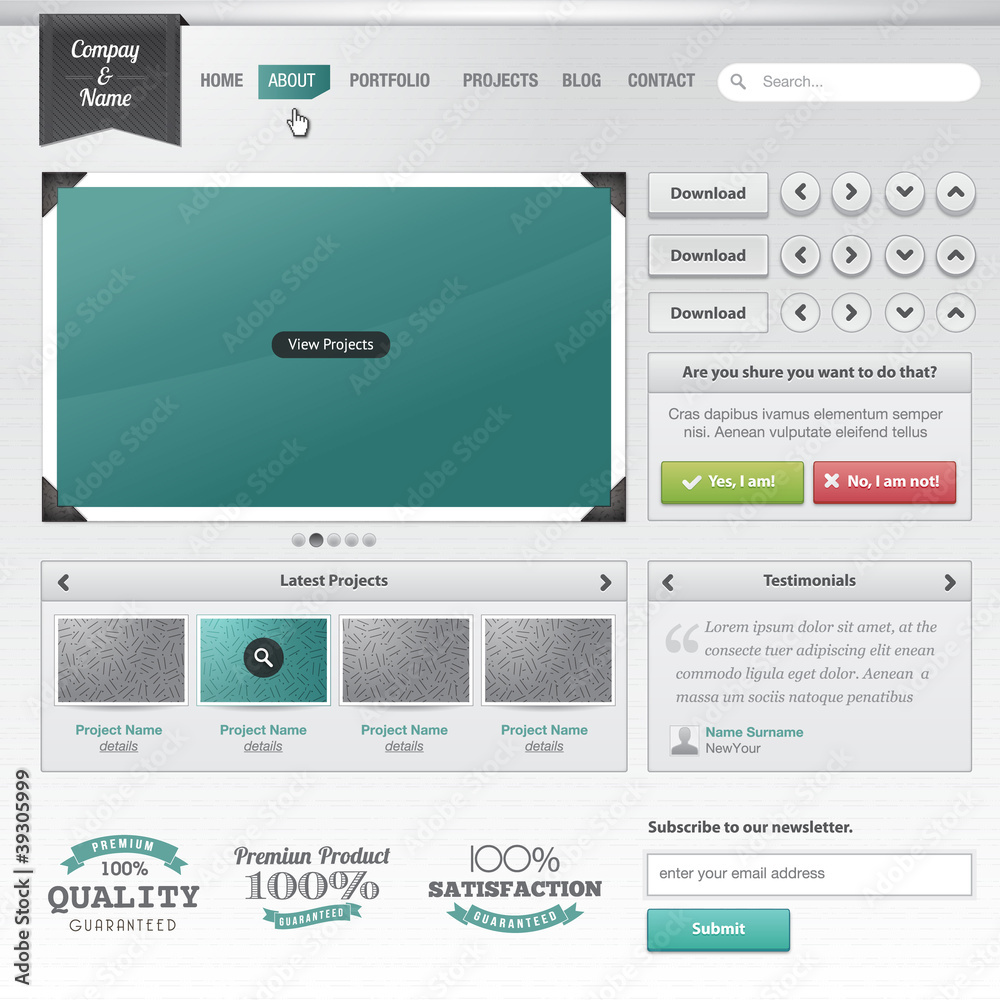 Sticker set of web elements