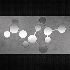 grunge metallic molecule background