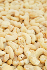 The heap of cashew nuts
