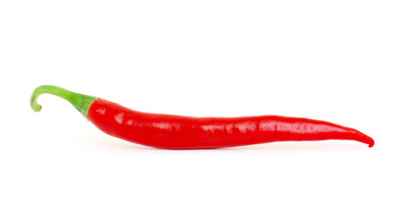 Red hot chili pepper isolated on white background