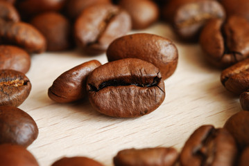 Closeup of coffee beans