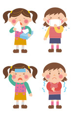 風邪の女の子