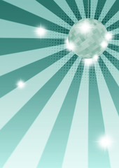 Disco ball party background with space