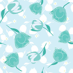 Pattern with tulips
