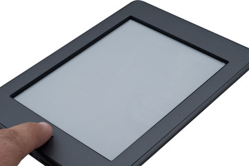 Ebook reader device touching the home button