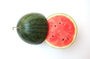 Cut water melon on the white background