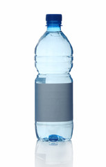 Plastic bottle of water isolated on white background