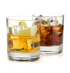 Whiskey and cola cocktails