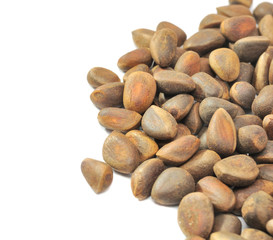 Obraz premium Pine Nuts on White Background