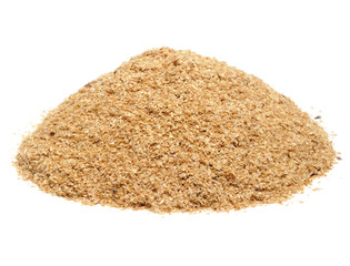 Pile of Wheat Bran Isolated on White Background