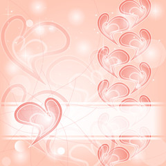 Delicate romantic pink hearts card
