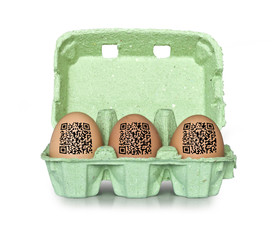 Boite d'oeufs, codes QR