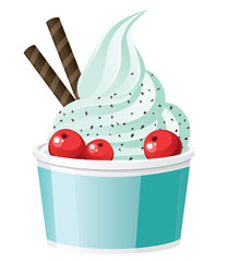 Frozen yogurt with cranberries - 39314543