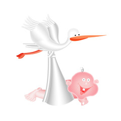 Klapperstorch mit Baby