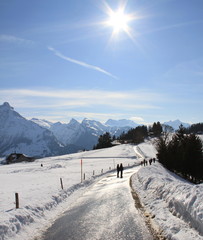 contre jour en haute montagne