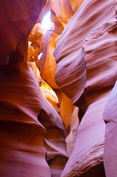 Inside Lower Antelope Canyon, Page, Arizona.