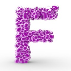 Texteffekt Moleküle Pink Buchstabe F