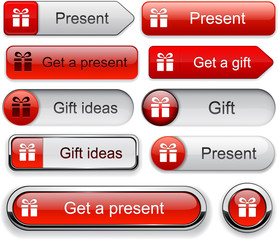 Gift high-detailed modern buttons.